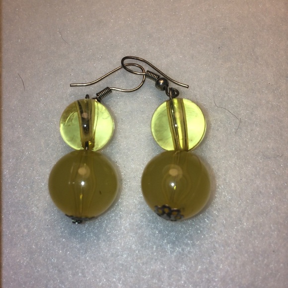 Yellow Greenish Earrings - Picture 1 of 1